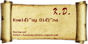Komlósy Diána névjegykártya