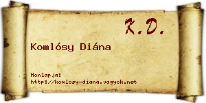 Komlósy Diána névjegykártya