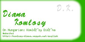 diana komlosy business card